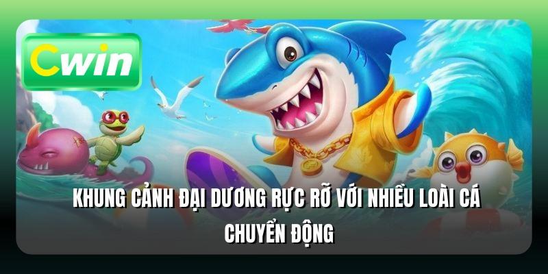 Khung cảnh đại dương rực rỡ với nhiều loài cá chuyển động